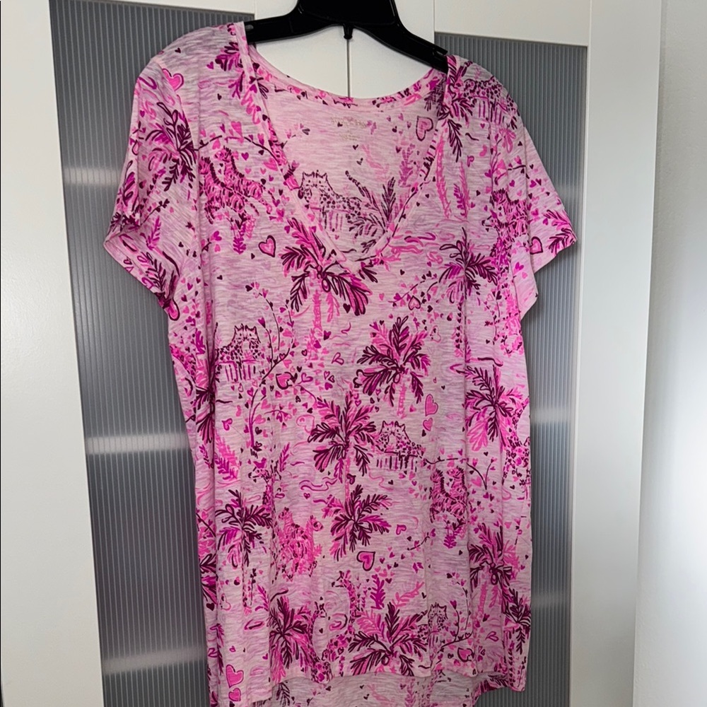 Pink Floral Short Sleeve T-Shirt